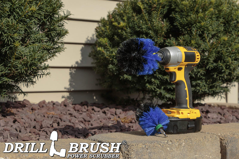 Drill Powered Scrubbing Brush Heads - Professional Boat Detailing Accessories - Aquatic Cleaning Supplies - Tank Scrubbing Brush - Boat Hull Cleaning Tools - Barnacle Busting Brush - Detailing Set Blue