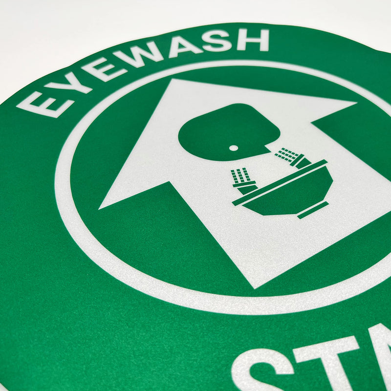 [Australia - AusPower] - TRADESAFE Eye Wash Station Anti-Slip Floor Sticker - Emergency Eyewash Station Sign, Peel and Stick Adhesive Vinyl Sign, ANSI-Compliant, 17” Diameter Round Sticker 