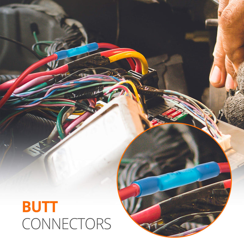 [Australia - AusPower] - Wirefy 180 PCS Heat Shrink Butt Connectors Kit - Marine Grade Wire Butt Splice Connectors - Electrical, Waterproof - 22-10 AWG | Heat Shrink Wire Connectors Kit | Wire Connectors Heat Shrink Butt Connector Kit - 22-10 AWG 