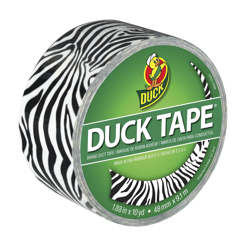 Duck Brand 280110 Zig-Zag Zebra Printed Duct Tape, 1.88 Inches x 10 Yards, Single Roll