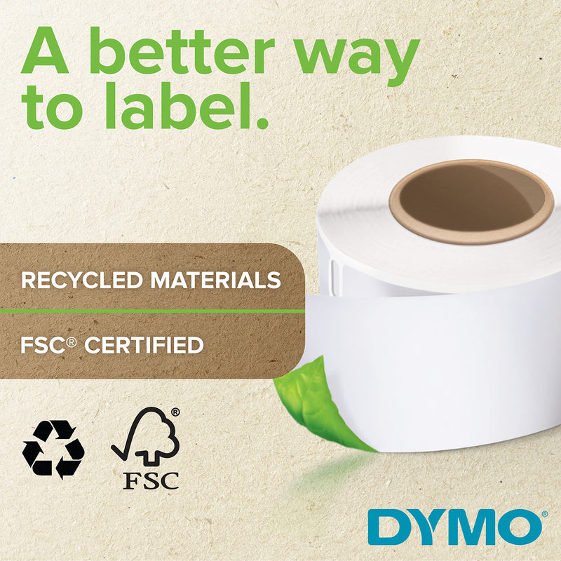 DYMO LW Durable Labels for LabelWriter Label Printers, White Poly, 1” x 2-1/8”, 1 Roll of 160 1" x 2-1/8"