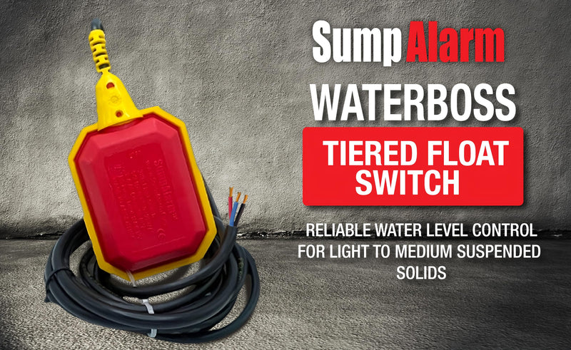 Float Switch for Sump Pump - 10-Foot Water Level Sensor with Honeywell Microswitch and Adjustable Tether Length for Ground Water Bilge Pump and Water Tank – Non-Corrosive PP Casing, Rated to 13 Amps Wire lead, pump to empty or full