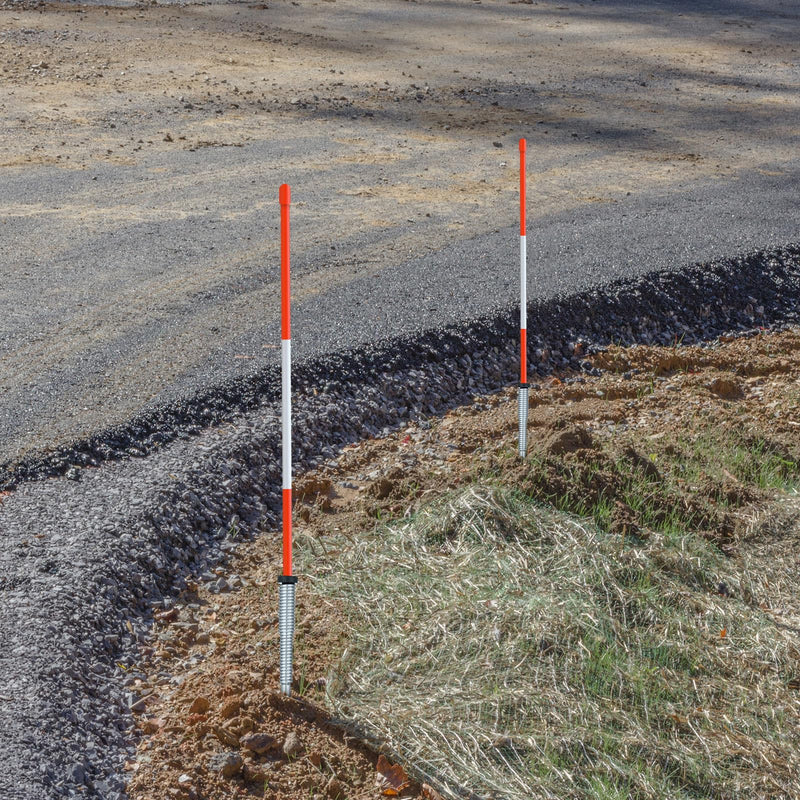 Zonon 3 Pcs Driveway Marker Stake with Spring Back Action Driveway Markers Reflectors for Snow Poles or Rods and Student Drivers, Reflective Silver