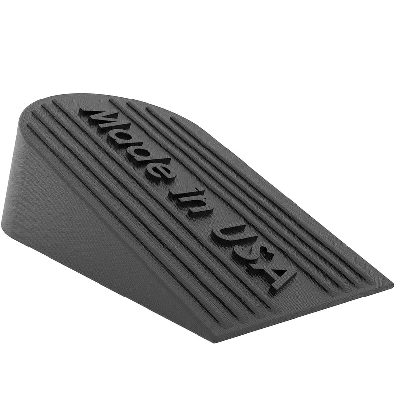 [Australia - AusPower] - Large Big Rubber Door Stopper Made In USA - Door Stop Wedge for Carpet, Tile, Concrete Floor, Tall Door Stoppers for Bottom of Door - Heavy Duty for Commercial & Home - 6.5 x 2.75 x 1.9 Inches - Black 
