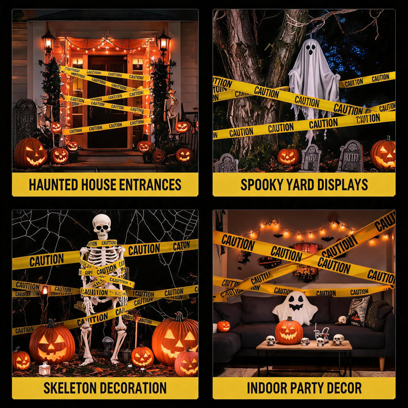SWRT 1 Roll Premium Yellow Caution Tape, 3 Inch x 1000FT Bright Hazard Tape with Bold Black Text for Danger Zones/Sporting Events, Construction Tape for Crime Scenes/Halloween Decor 3 Inch X 1000 Feet