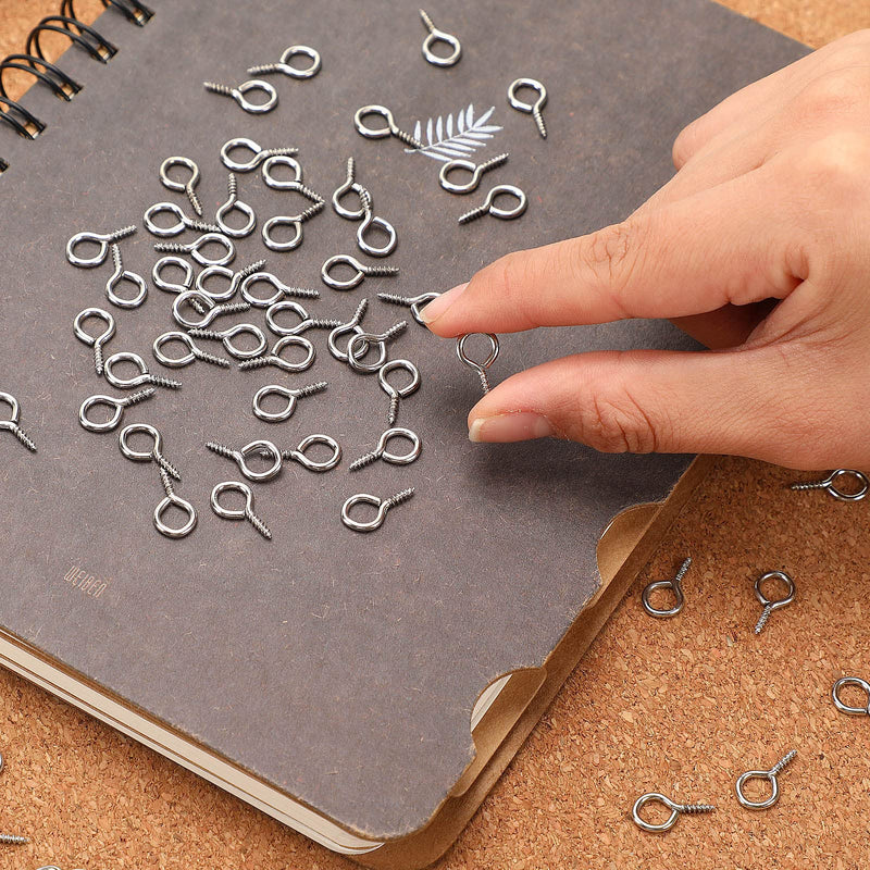 [Australia - AusPower] - AUGSUN Eye Screws, 300PCS 0.63 Inch Screw Eyes Hooks Heavy Duty Screw Eyes Bolts Hooks Ring Screws for Hanging Artwork 300 