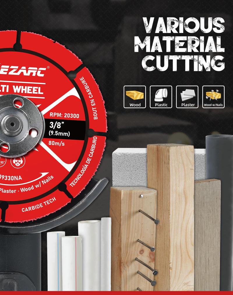 [Australia - AusPower] - EZARC 3 Inch Cut Off Wheels, Carbide Cutting Disc, Angle Grinder Cutting Wheel for Wood, Wood with Nails, Laminate, Plastic, Plaster, 2 Pack 