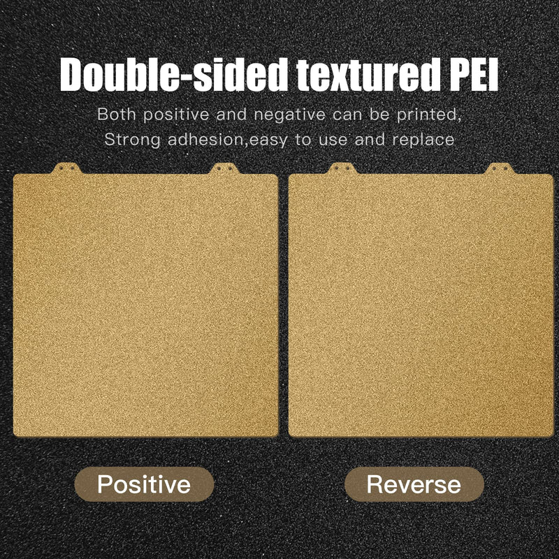 Double Sided Textured PEI Printing Bed, 3D Printer Parts Printing Plate Frosted PEI Surface300x300 mm for Kingroon KP5L/ SV04 IDEX/Anet A8 Plus/Anet et5/ et5 Pro(Without Magnetic Bottom Sheet) Double Sided 300 x300 mm