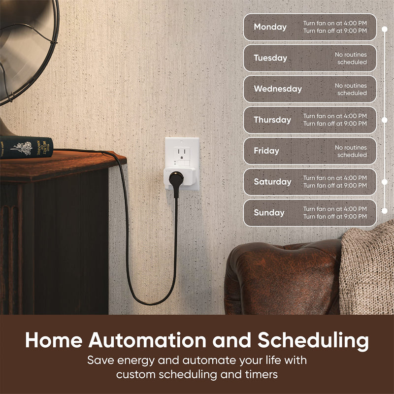 Wyze Plug, 2.4GHz WiFi Smart Plug, Works with Alexa, Google Assistant, IFTTT, No Hub Required, Two-Pack, White Indoor Smart Plug 2-Pack