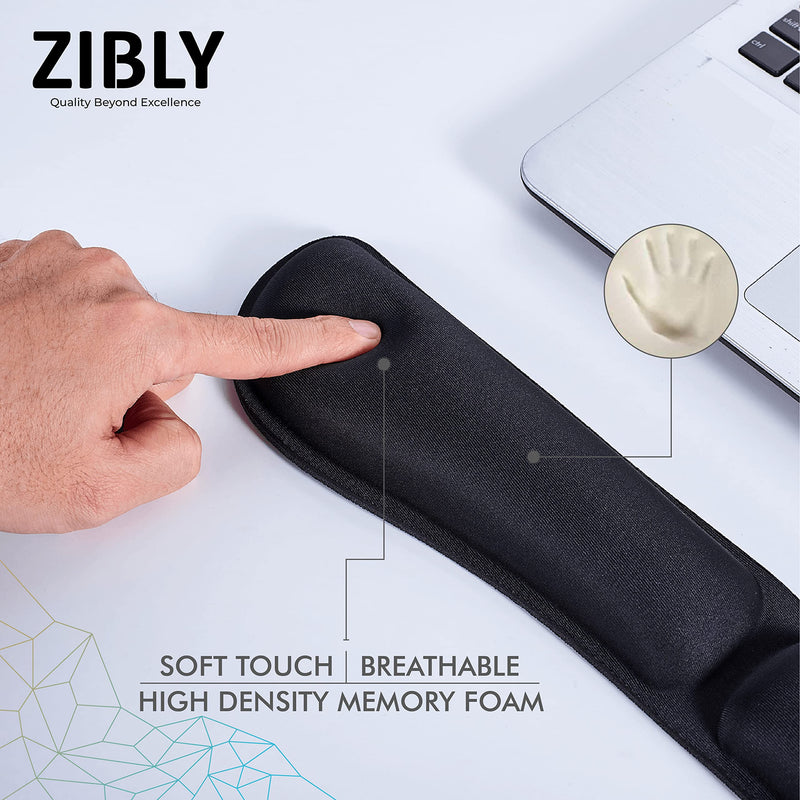 [Australia - AusPower] - Ergonomic Gel Keyboard Wrist Rest & Mousepad Rests for Computer, Silky Memory Foam for Typing, Laptop Keyboard and Mouse Desk Pads Support Hand and Arm, 2 Piece Pad for Office and Travel Black Combo 