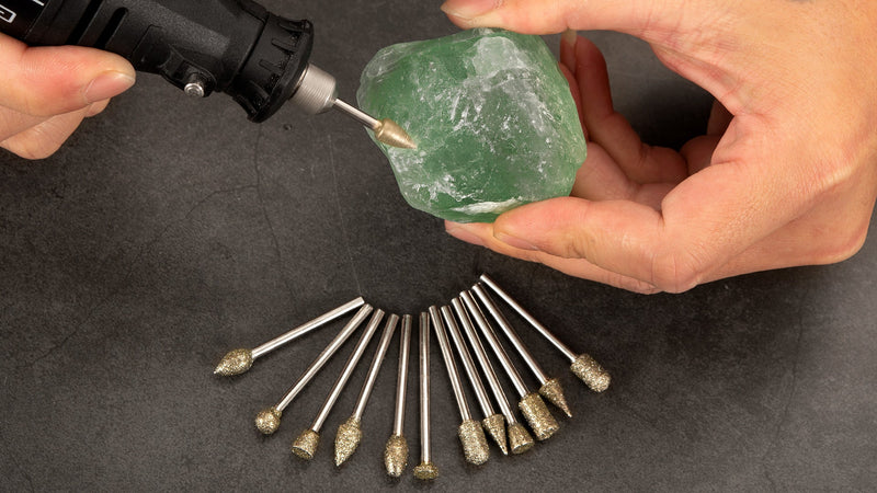 shengbenhao 20pcs Diamond Grinding Points Set 60 Grit Diamond Cutter Set | Diamond Burr Compatible with Dremel Rotary Tool with 1/8 Inch Shank for Stone Glass Ceramic, Grinding, Carving, Drilling