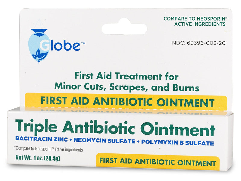 [Australia - AusPower] - Globe Triple Antibiotic First Aid Ointment, 1 Oz. | 24-Hour Infection Protection, Treatment for Minor Scrapes, Burns and Cuts | (1 Tube) 1 Ounce (Pack of 1) 