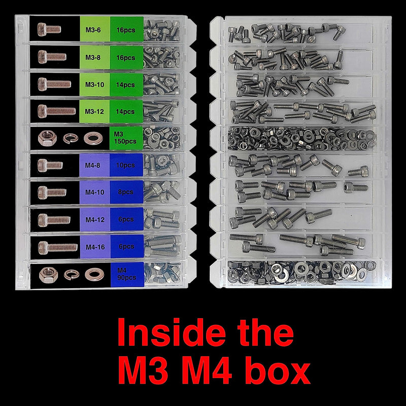 [Australia - AusPower] - EEEEE 982pcs M2 M2.5 M3 M4 M5 M6 Hex Socket Cap Screws Head Cap Screws 304 Stainless Steel Nut Bolt Kit Screw Assortment Set with Machine Assorted Washer Small spring Washer and Nut set M2 M2.5 M3 M4 M5 M6 982pcs 