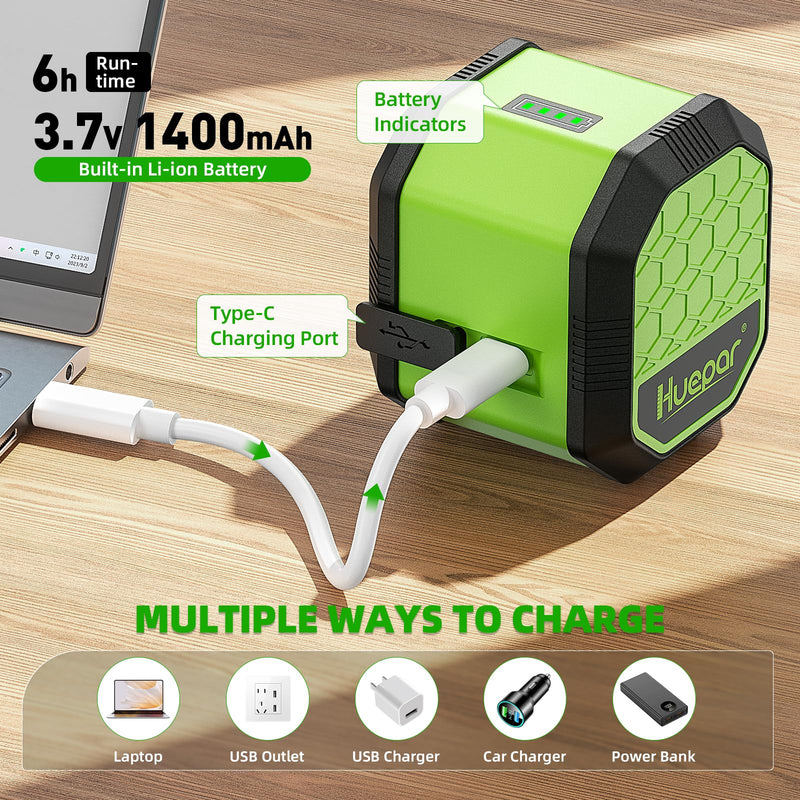 [Australia - AusPower] - Laser Level, HUEPAR Self leveling Green Cross Line Laser Level 100Ft Accurate Level Laser Tool for DIY Construction & Decoration Indoor Projects, Built-in Li-ion Battery for Longer Working Time FC011G 