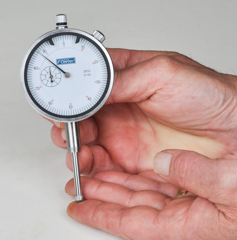[Australia - AusPower] - Fowler 52-520-485-0 Dial Indicator with Magnetic Back, 1" Travel, White Dial 