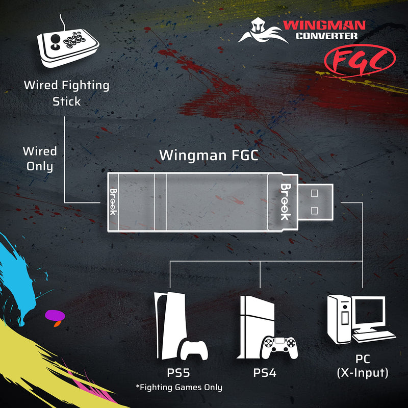 [Australia - AusPower] - Brook Wingman FGC Converter - an Arcade Joystick Converter, Built for PS5 Fighting Games, Supports Street Fighter 6 and Tekken 8 
