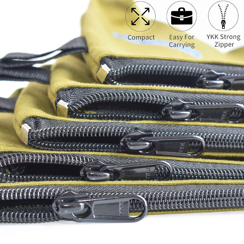 5 Pack 20 oz Canvas Tool Zipper Bags - Heavy Duty Utility Tool Pouch - Water Resistant Multi-Purpose Organizer Tote Bags 12.75 X 8 X 2.25 inch Spacious Storage Pouches with Dependable YKK Zippers Olive 12.75X8X2.25INCH