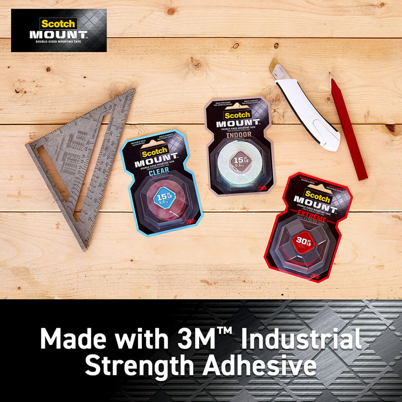 Scotch Extreme Mounting Strips, Double-Sided Heavy Duty Tape, 8 Strips, 1 in x 3 in, Use Instead of Nails or Screws, Works on Painted surfaces, Metals, Acrylic, Hard Plastics and More (414H-ST) 8 Count