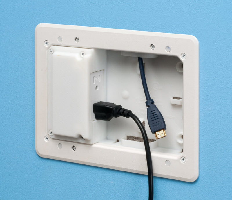 Arlington TVL508-1 Low Profile TV Box for Shallow Walls, 8-inch x 5-inch Box, 1/2-inch or 5/8-Inch Drywall, 1-Pack TV Box Only