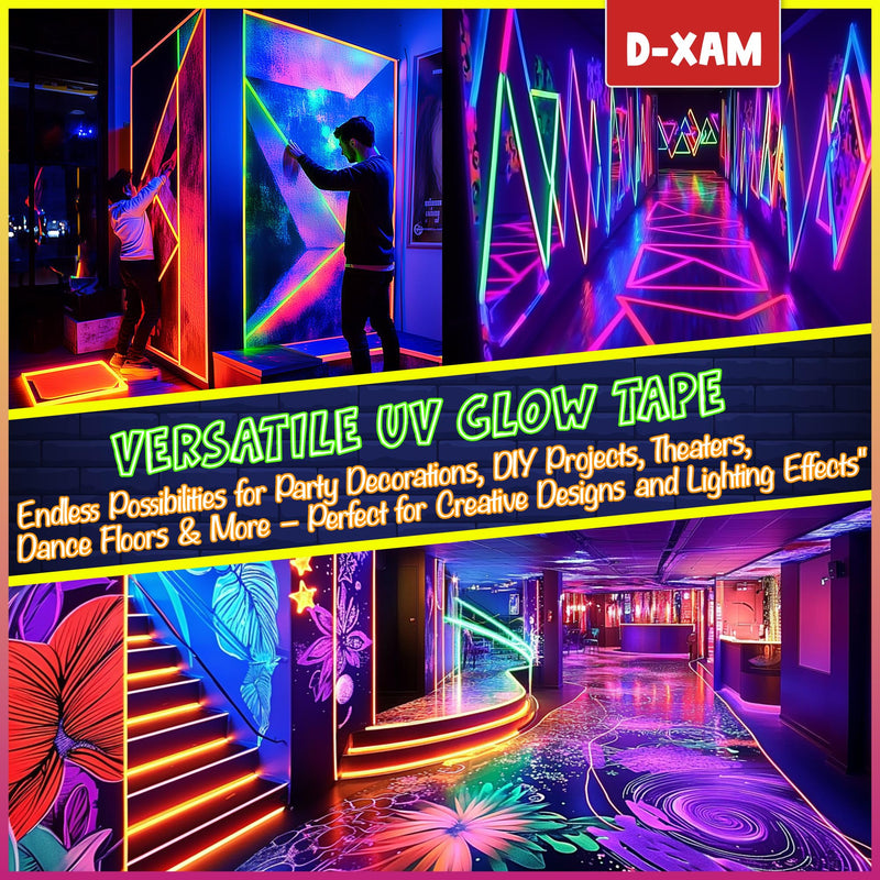 [Australia - AusPower] - 6-Pack Neon Gaffer Tape – 0.6 or 1 inch UV Blacklight Reactive Glow in The Dark Tape, Best for Parties, Dance Floors, Theaters & DIY Projects – 6 Vibrant Colors (0.6 inch x 15 feet) 0.6 inch x 15 feet 