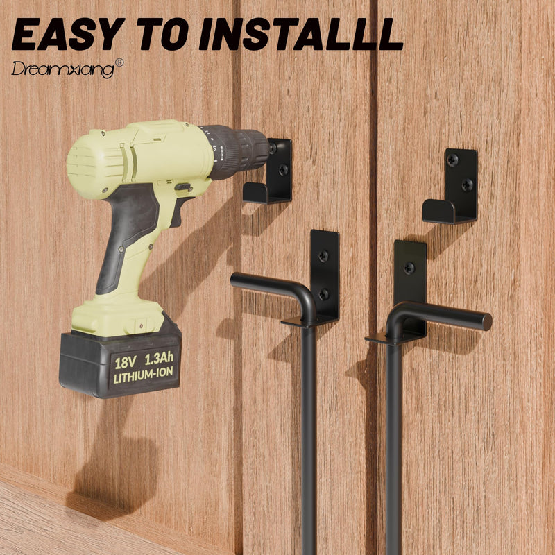 24" Heavy Duty Cane Bolt Gate Drop Rod Extra Thick Hardware Ground Latch for Wood PVC Vinyl Metal Fences Gates, Double Doors, Black Solid Steel-1 Pack 24 Inch 1