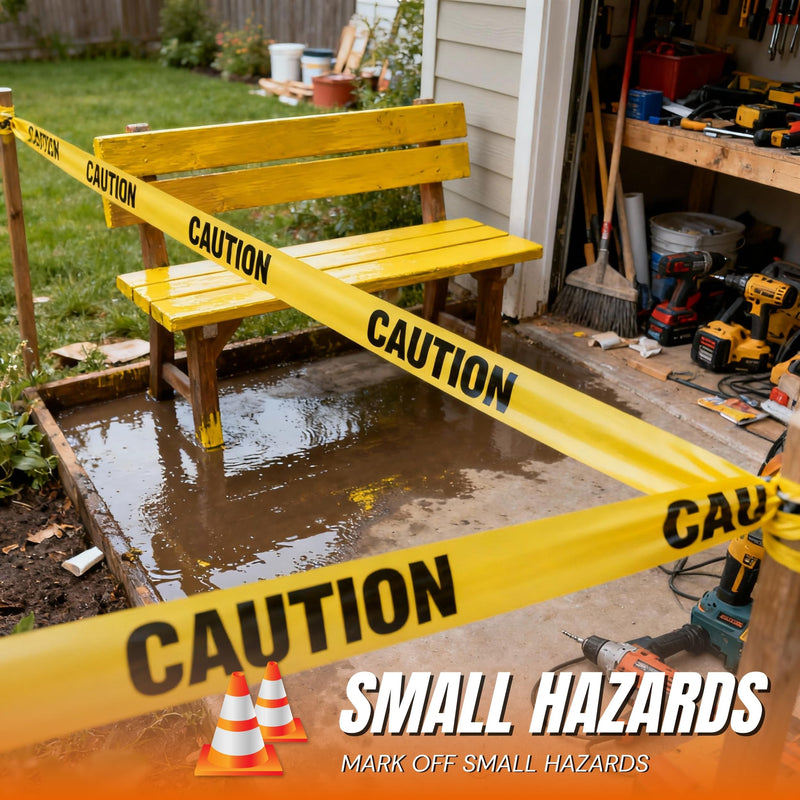 Caution Party Tape • 3 in. Wide X 100 Ft. Long • High Visibility • Tear Resistant Design • Great for Construction-Themed Parties & Signage for Small Hazards (100 ft) (1 Pack)