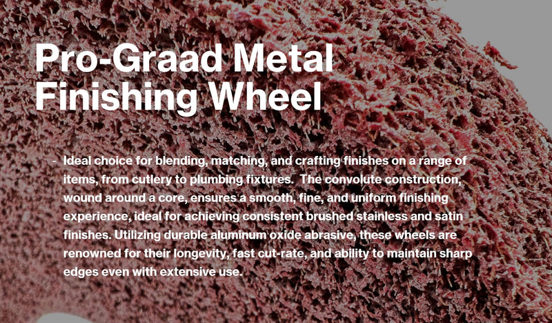 [Australia - AusPower] - Metal Finishing Wheel – 6” x 1” x 1” 5A Medium Grit – Aluminum Oxide – Maroon Metal Finish Convolute Wheel – for #3 & #4, Brush, Satin and Mill Finishes – Pack of 1 6" x 1" x 1" 