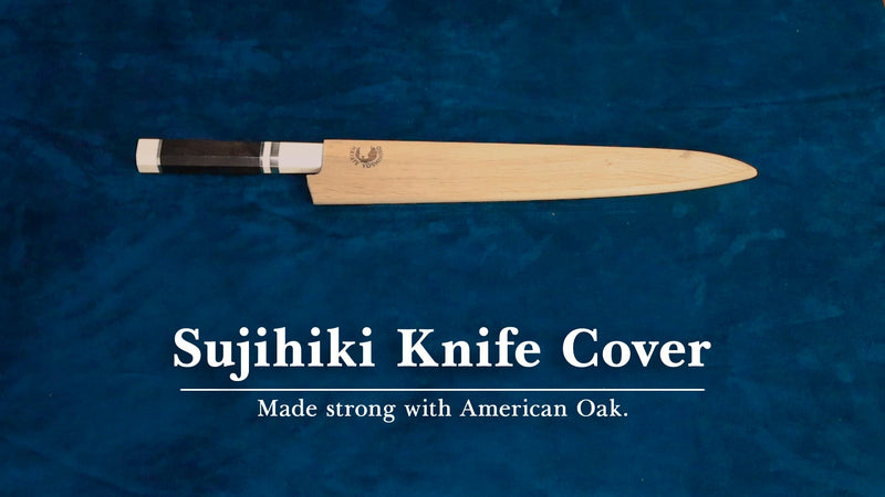 Yoshihiro Magnetic Oak Wood Saya Cover Blade Protector for Sujihiki Slicer (270mm) 10.5" Magnolia