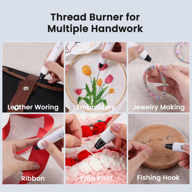 Caydo Thread Burner with A Replacement Tip, Rechargeable Thread Zapper for Burning and Trimming, with Indicator Light for Beading, Weaving, Sewing & Jewelry Making