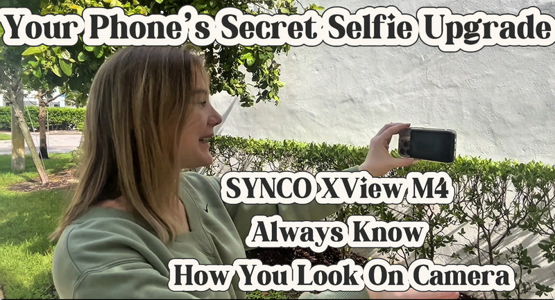 SYNCO XView Selfie Monitor Screen for iPhone 7-16 Series, 4K/60fps & P2P Private View Wireless, Magnetic Back Camera Monitor with 164ft Range for Makeup, GRWM, Travel Vlog,TikTok & YouTube(Blue) Blue
