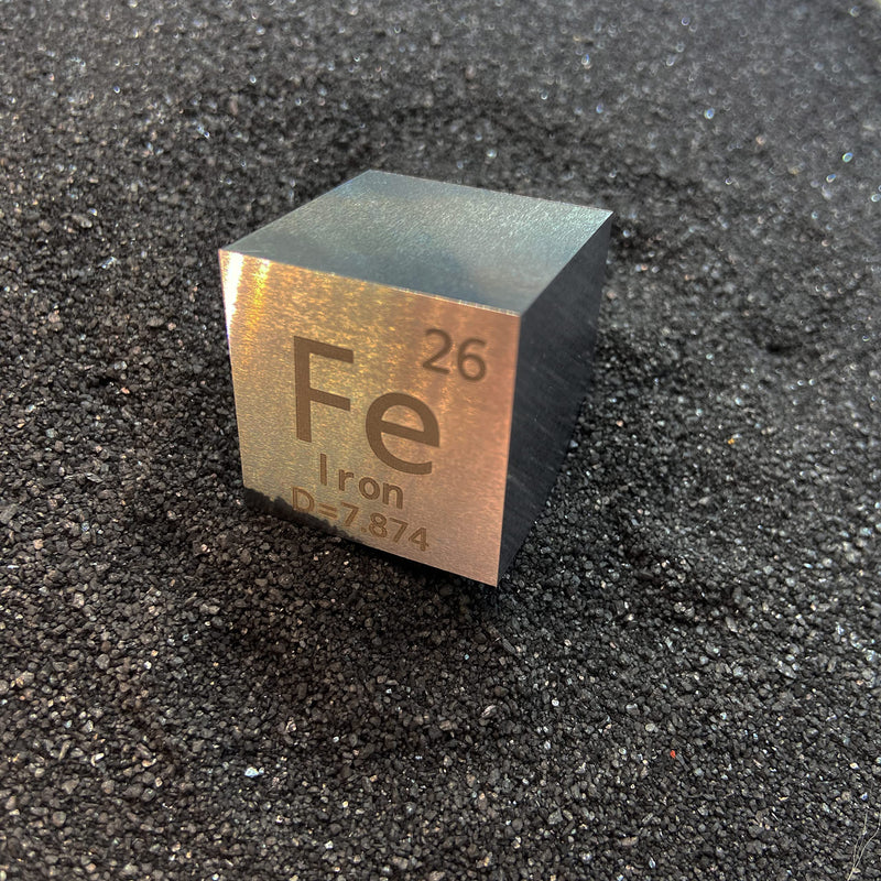 [Australia - AusPower] - Iron Cube - Metal Element Cubes - Laser Engraved Density Cube Set for a Periodic Table of Elements Collection - (Iron, 1 inch) 1 inch (25.4mm) Iron 