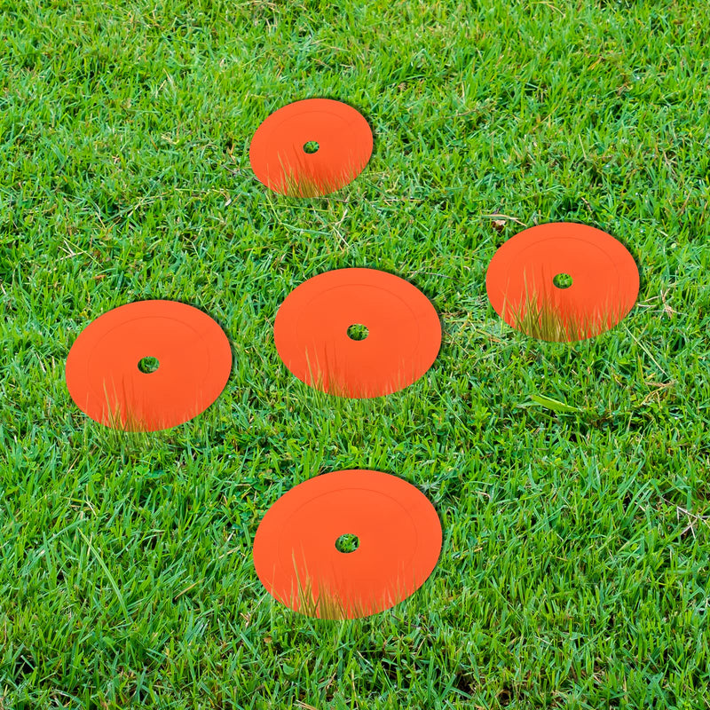 6 Pieces Low Profile Property Markers Orange Rubber Washers Driveway Marker for Low Profile Survey Stakes Screw in Survey Markers Flat Boundary Stakes Land Pins Ground Garden 6 Inches (No Nail