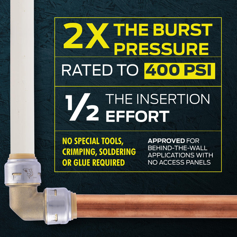 [Australia - AusPower] - SharkBite Max 1/2 Inch MNPT Adapter, Push to Connect Brass Plumbing Fitting, PEX Pipe, Copper, CPVC, PE-RT, HDPE, UR120A 1/2 in. 