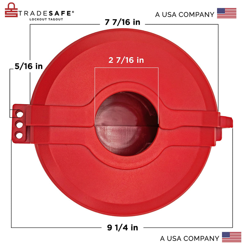 [Australia - AusPower] - TRADESAFE Gate Valve Lockout - Red Lockout Tagout Valve for 5 inch to 6-1/2 inch Diameter Valve Handles, OSHA Compliant, Impact Resistant Propane Tank Lock, Gas Lock 5" - 6-½" Red 