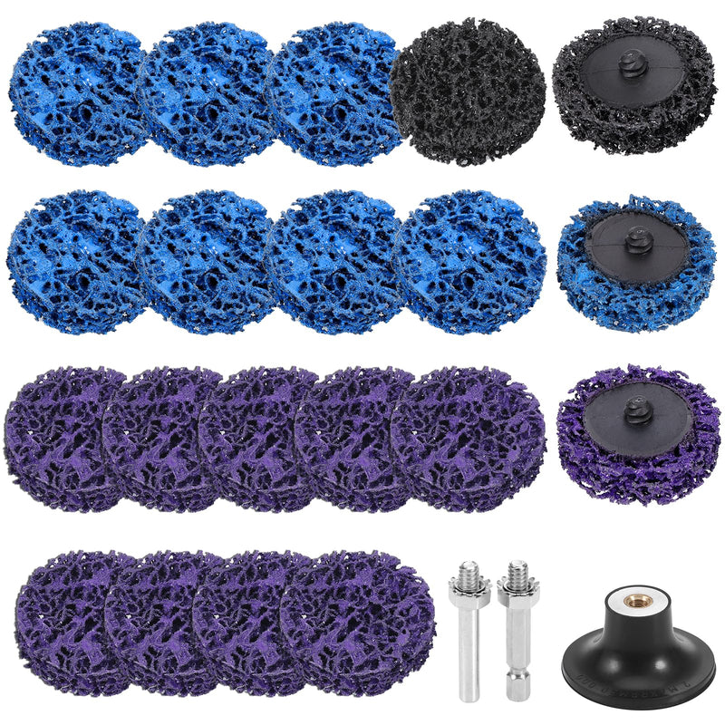 [Australia - AusPower] - Pack of 20 CSD Disc Drill, 50 mm Wheel Hub Grinder, Durable Sanding Discs with 2 Shanks, Silicon Carbide Sanding Discs for Angle Grinder, CSD Disc for Metal Steel Grinding Polishing 