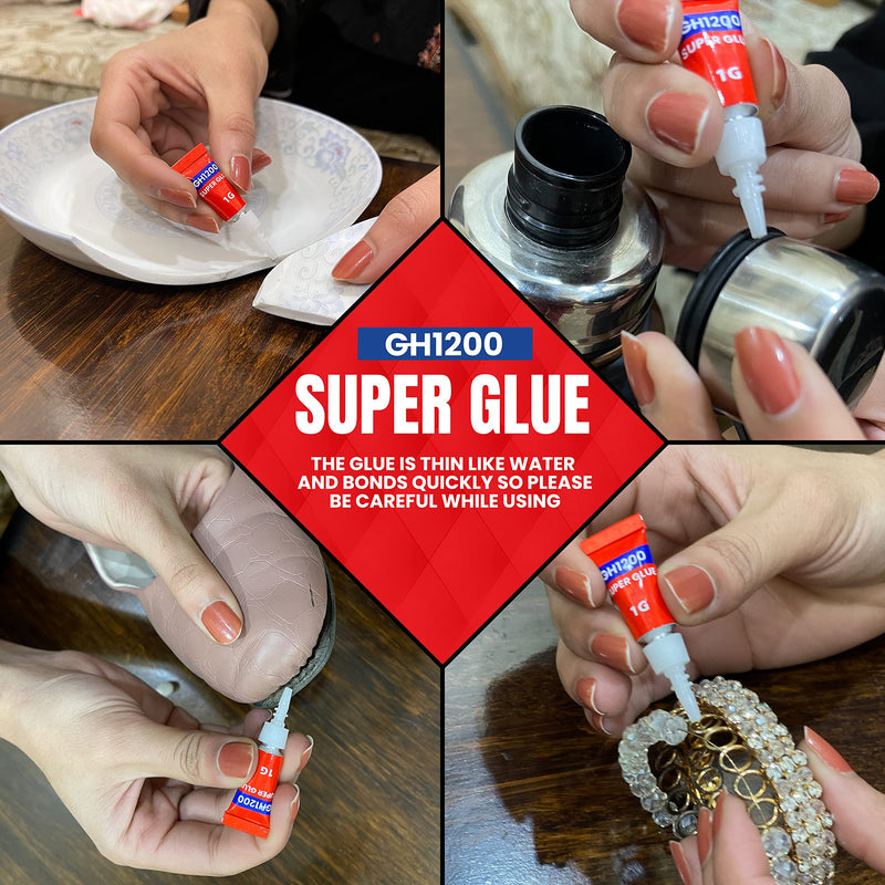 [Australia - AusPower] - 1 Gram (Pack of 24) Single use Super Glue All Purpose, Super Fast, Thick & Strong Adhesive Superglue, Cyanoacrylate Glue for Hard Plastics, DIY Craft, Ceramics, Frame, Leather, Metal Etc 