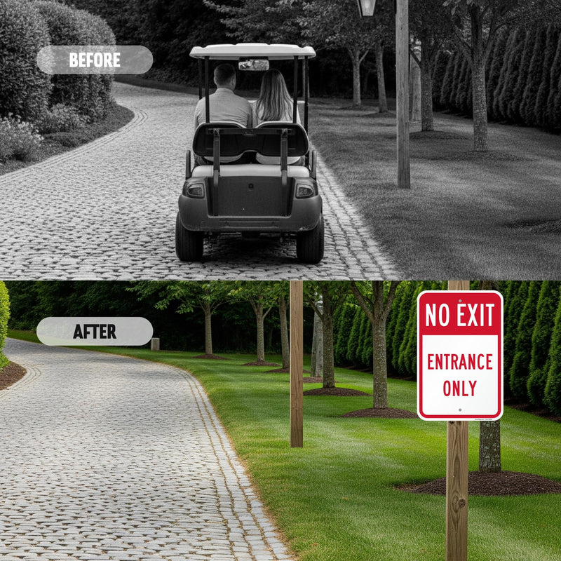 SmartSign No Exit Entrance Only Sign - 2-Pack, 12" x 18", 80 mil Thick Aluminum Composite (ACM), Pre-Drilled Holes, Red and White, Made in USA