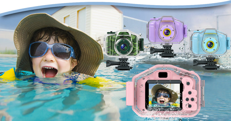 DEKER Kids Waterproof Camera, Underwater HD Digital Camcorder, Purple