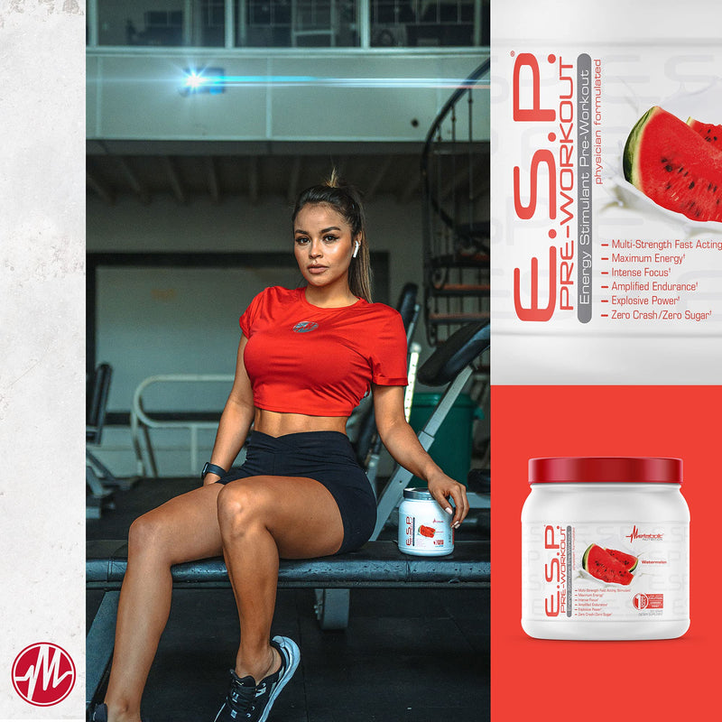 [Australia - AusPower] - Metabolic Nutrition | ESP - Stimulating Pre Workout, Pre Intra Workout Supplement | Energy & Endurance Stimulating | Natural, Safe & Mental Focus | Blue Raspberry, 300 Grams (90 Servings) 