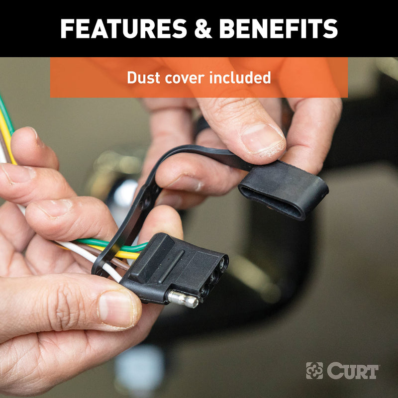 [Australia - AusPower] - CURT 56175 Non-Powered 3-to-2-Wire Splice-in Tail Light Converter, 4-Pin Wiring Harness , Black 