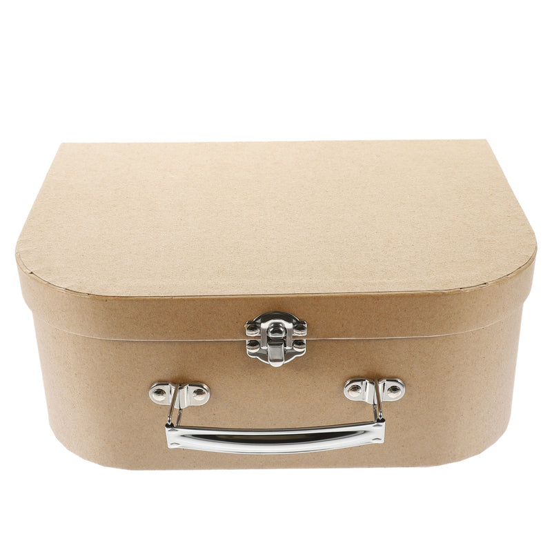 TEHAUX Kraft Paper Suitcase Gift Box 10.03 X 7.48 X 3.93 in Paperboard Suitcase for Jewelry Gift Storage Wedding Wrapping Party Favors Portable Carry Box