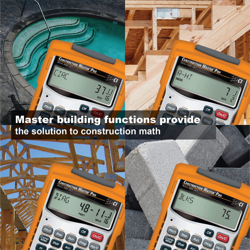 [Australia - AusPower] - Calculated Industries 4065 Construction Master Pro Advanced Construction Math Feet-inch-Fraction Calculator for Contractors, Estimators, Builders, Framers, Remodelers, Renovators and Carpenters Handheld 