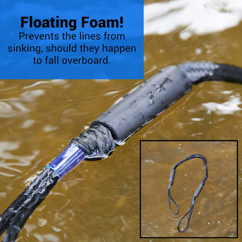 Bungee Dock Line 2-Pack - 4ft, Adjustable No-Jerk Boat & Kayak Ties, Premium Mooring Ropes, Essential Boat Accessories, Ideal Kayak Accessories, Includes Free Docking E-Book by Domabri (Black) Non-Custom Black