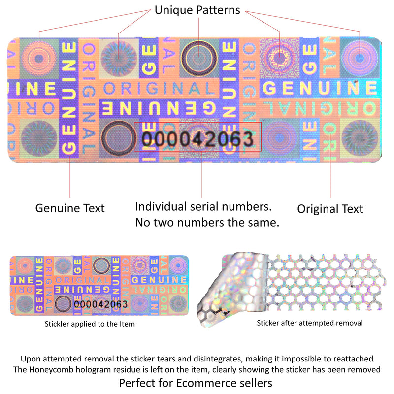70 Tamper Proof Stickers, Tamper Evident Stickers. Genuine Original Holographic Security Seal, Tamper Resistant Hologram Foil Tape Feature with Serial Numbers. Strong Adhesive. (70 Stickers) 70 Stickers