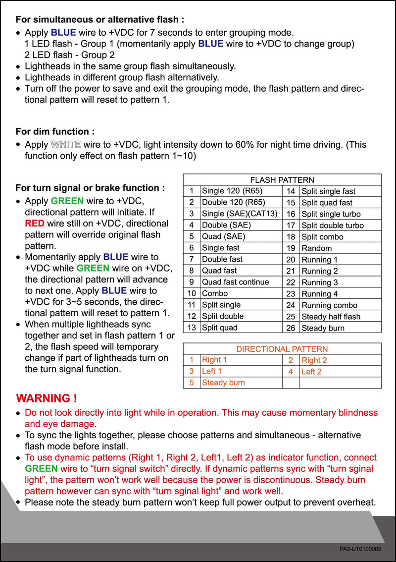 [Australia - AusPower] - UT01 Surface Mount Warning Emergency Strobe Grille Light Head [SAE class 1] [Dual Color] [IP68] for Police and Tow Truck Construction Vehicle A/B/R/W (Red, 6 LED) Red 