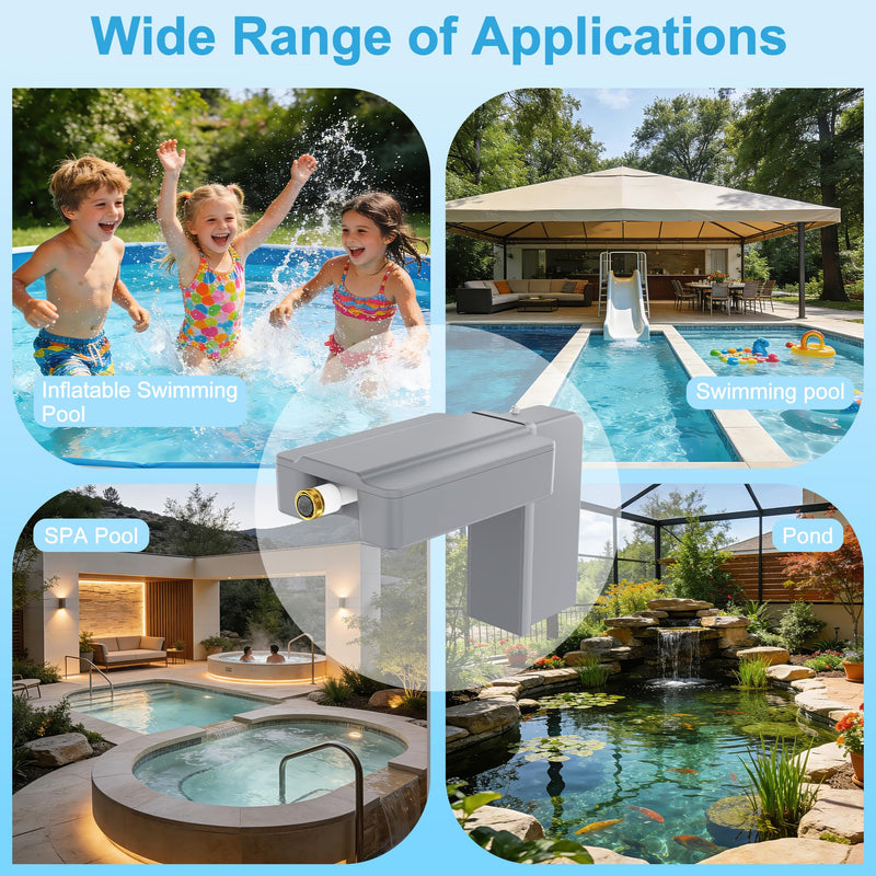 Ereto Automatic Pool Filler - Universal Pool Water Leveler Auto Fill with Adjustable Float Valve for In-Ground & Above Ground Pools, Ponds, Spas (Gray)