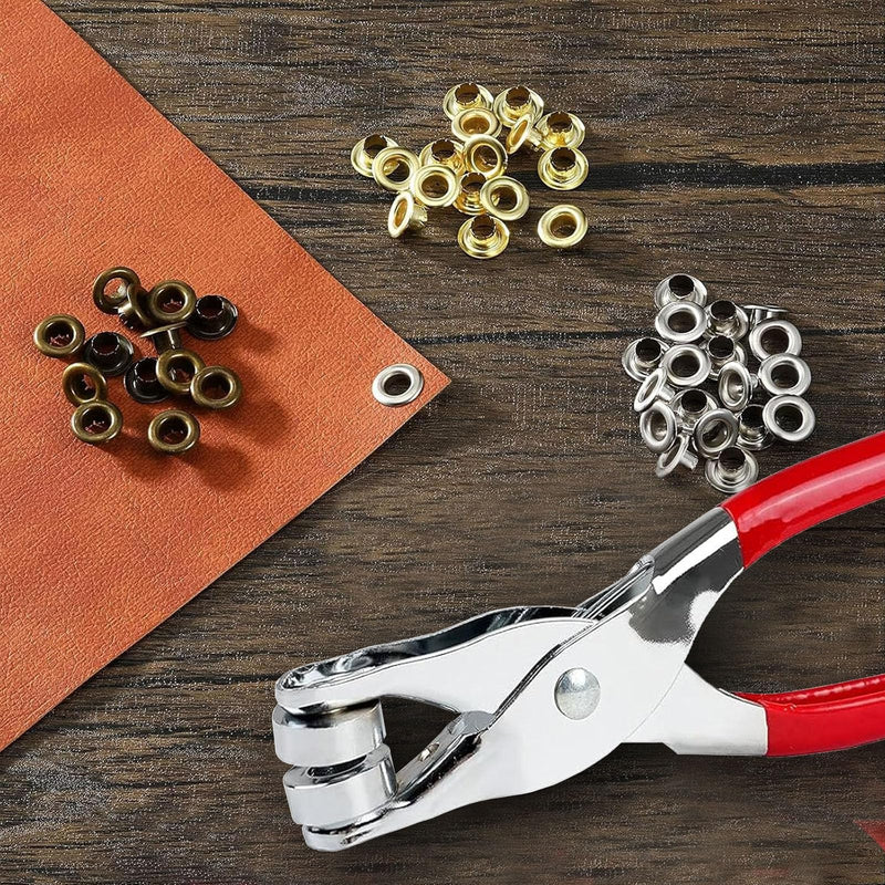 300Pcs 1/2 Inch Grommet Tool Kit, 12mm Handheld Eyelet Kit, Grommets Pucher with Hole Punch and Eyelets for Leather/Belt/Shoes/Crafts