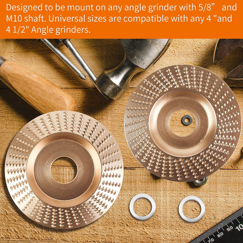 [Australia - AusPower] - Upgraded 3PCS Wood Carving Disc Set for 4" or 4 1/2" Angle Grinder with 5/8" Arbor, Grinding Wheel Shaping Disc for Wood Cutting, Grinder Cutting Wheel Attachments 3 