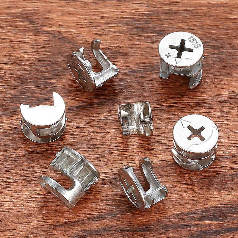 [Australia - AusPower] - 80pcs Furniture Connecting Cam Lock Connectors Fittings, Furniture Cam Lock Nuts, Cam Locks for Furniture, Connecting Lock Nuts Fasteners for Cabinet Drawer, 12x10/15x11.5/15x9.5/15x13.5mm 