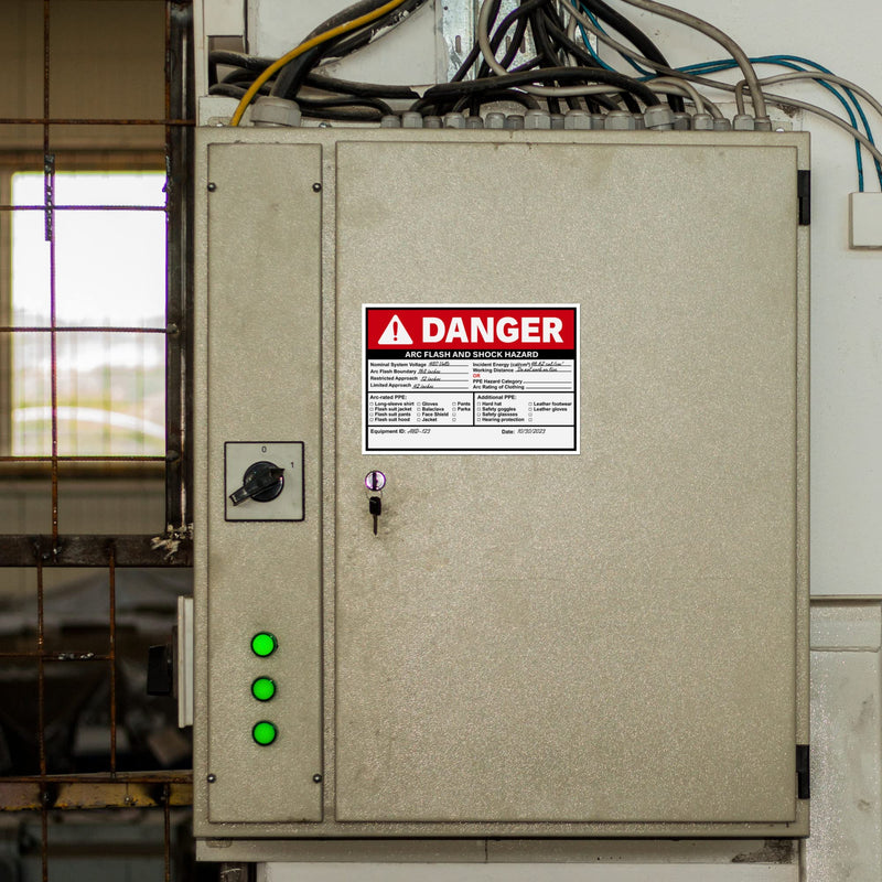 Avery Arc Flash/Shock Danger Labels, Waterproof, UV Resistant, Preprinted, Handwrite-Only, 3.5" x 5", 100 Warning Decal Labels 3.5" x 5" 100 labels